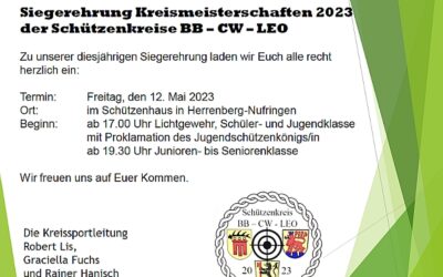Einladung Siegerehrung Kreismeisterschaften 2023
